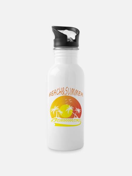 beach & summer - 20 oz Water Bottle - white