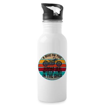 A bike on the - 20 oz Water Bottle - white - Right