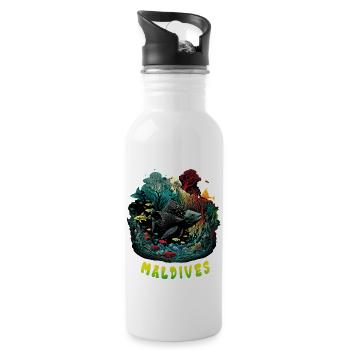 Maldives: Underwater Paradise - 20 oz Water Bottle - white - Right
