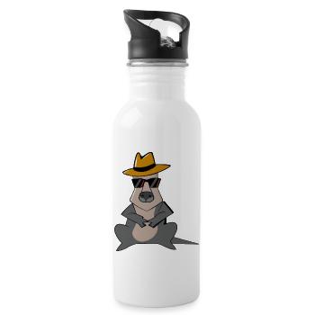 kangaroo sunglasses hat - 20 oz Water Bottle - white - Right