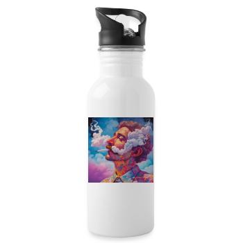 SMOKING AND CLOUD - 20 oz Water Bottle - white - Right