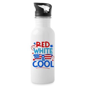 4th Of July Red White And Cool Patriotic Stars - 20 oz Water Bottle - white - Right