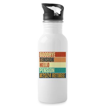 Goodbye Tension Hello Pension 2024 - 20 oz Water Bottle - white - Right