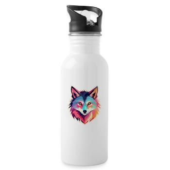 Wolf Illustration - 20 oz Water Bottle - white - Right