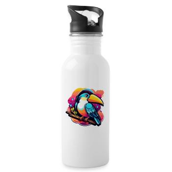 Toucan Illustration - 20 oz Water Bottle - white - Right