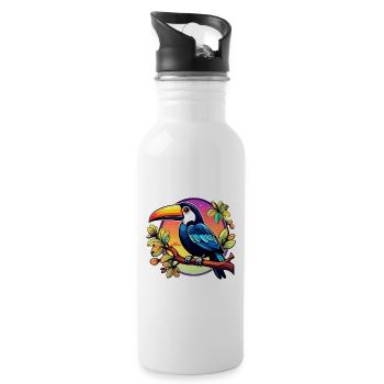 Toucan Illustration - 20 oz Water Bottle - white - Right