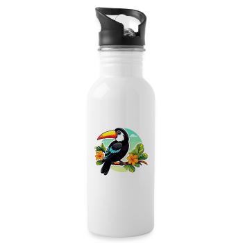 Toucan Illustration - 20 oz Water Bottle - white - Right