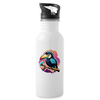 Toucan Illustration - 20 oz Water Bottle - white - Right