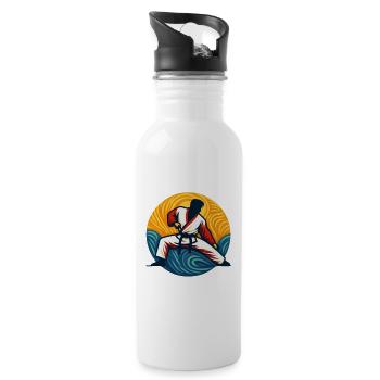 Sunlit Waves Karate Stance - 20 oz Water Bottle - white - Right