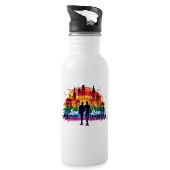 Love is Love: Celebrate Pride and Diversity - 20 oz Water Bottle - white - Right