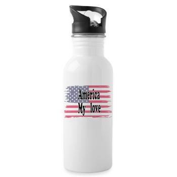 America my love - 20 oz Water Bottle - white - Right