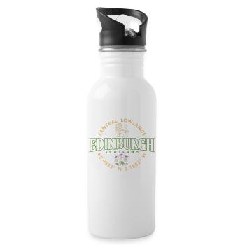 Edinburgh Scotland Central Lowlands Coordinates - 20 oz Water Bottle - white - Right