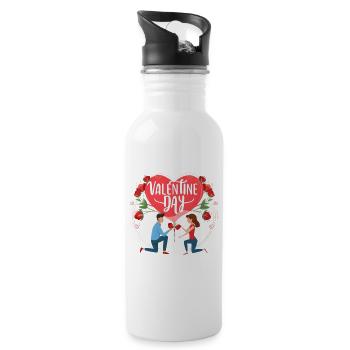 Valentine's day - 20 oz Water Bottle - white - Right