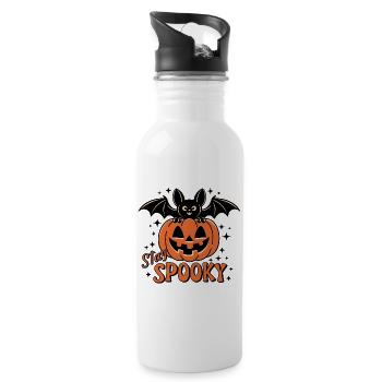 Stay Spooky Halloween Pumpkin Bat - 20 oz Water Bottle - white - Right