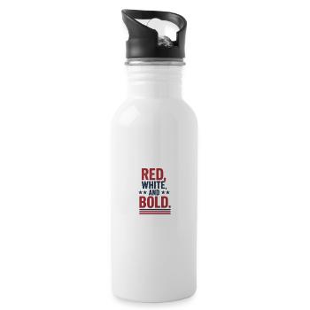 Red White and Bold Patriotic Design - 20 oz Water Bottle - white - Right