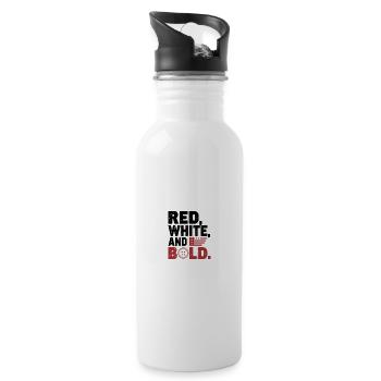 Red White and Bold Patriotic Typography - 20 oz Water Bottle - white - Right