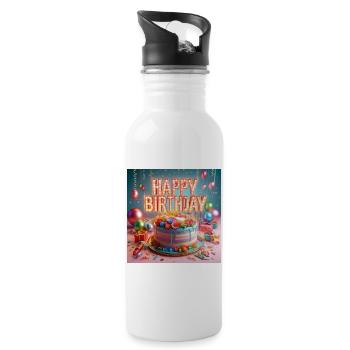 Sweet Delight Celebrate Your Happy birthday - 20 oz Water Bottle - white - Right