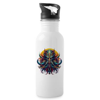 Face of the Kraken monster from Norse Mythology - 20 oz Water Bottle - white - Right
