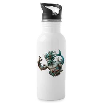 Triton Sea God of Greek Mythology - 20 oz Water Bottle - white - Right