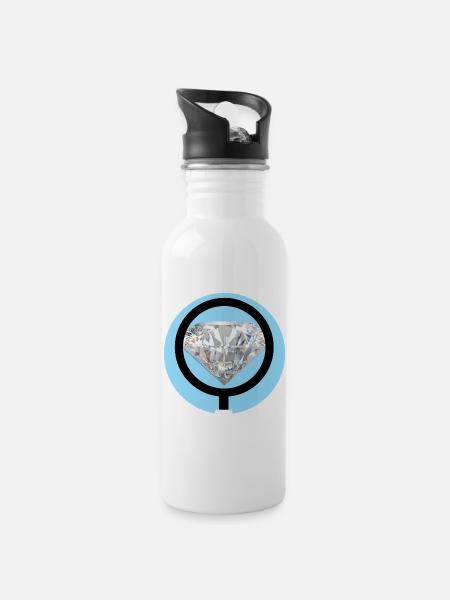 Diamond Inspection - 20 oz Water Bottle - white