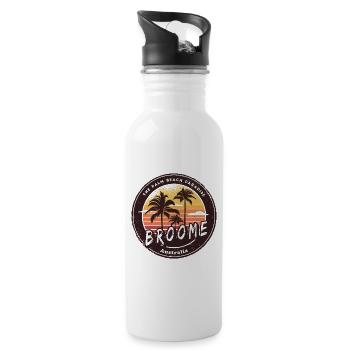 Broome Australia Palm Beach Design - 20 oz Water Bottle - white - Right