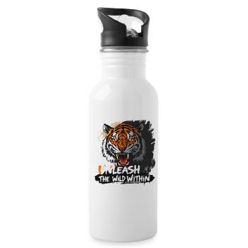 Tiger Rage Unleash the Wild Within - 20 oz Water Bottle - white - Right