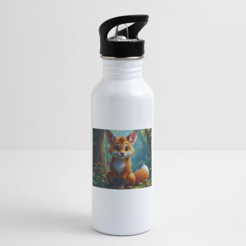 Magical fantasy fox in enchanted forest scene - 20 oz Water Bottle