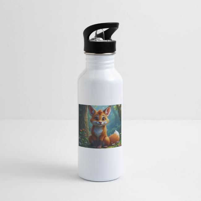 Magical fantasy fox in enchanted forest scene