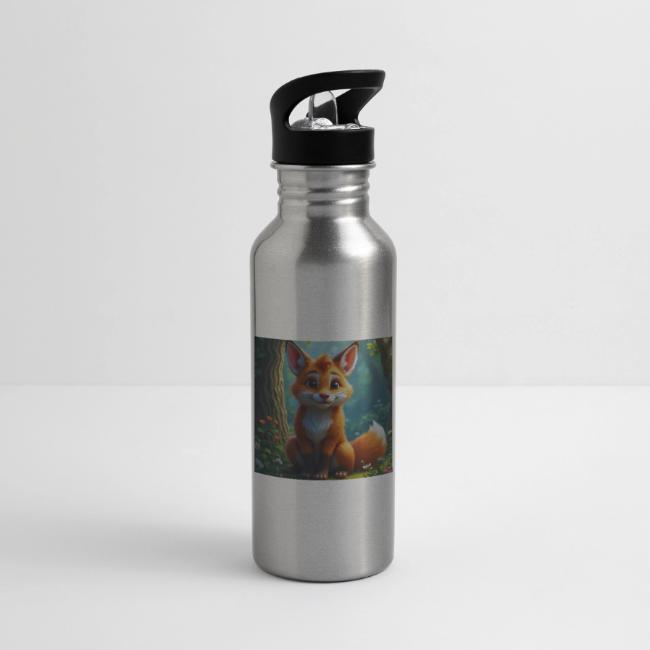 Magical fantasy fox in enchanted forest scene