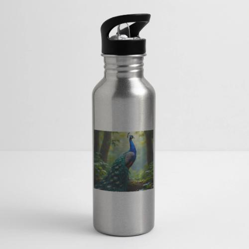Majestic Peacock in Enchanted Forest - 20 oz Water Bottle