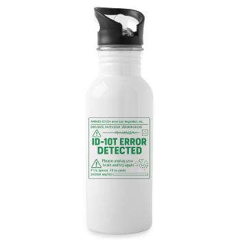 Techno Circuit Brain Error Design - 20 oz Water Bottle - white - Right