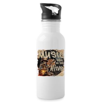 Music makes me feel alive - 20 oz Water Bottle - white - Right