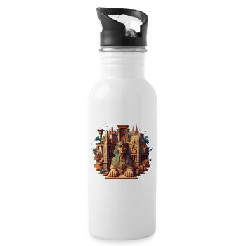 The Guardian of the Desert: Egyptian Sphinx and Mo - 20 oz Water Bottle - white - Right