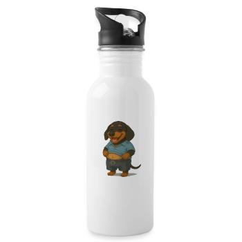 Dachshund With Wealth Belly - 20 oz Water Bottle - white - Right