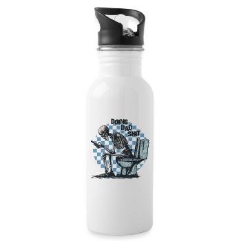 doing dad shit Skeleton Sitting on Toilet - 20 oz Water Bottle - white - Right