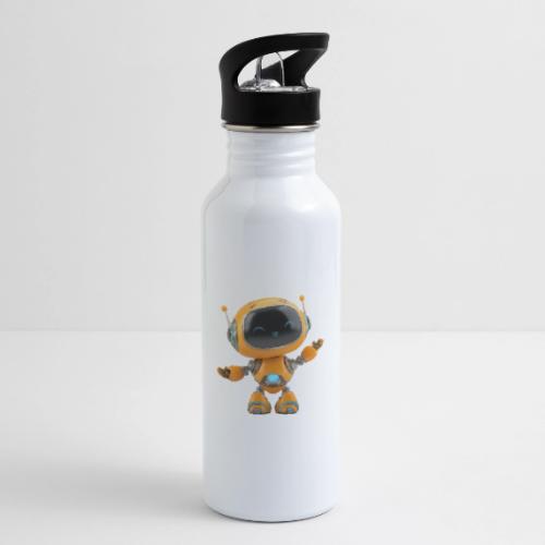 Playful Orange 3D Cartoon Robot for Kids - 20 oz Water Bottle