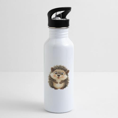 Smiling Cartoon Hedgehog with Joyful Expression - 20 oz Water Bottle