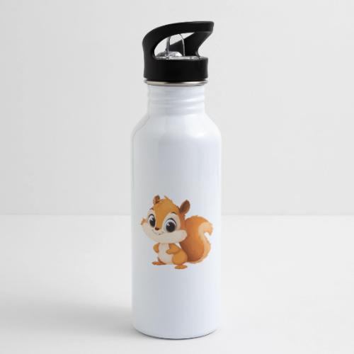 Playful Cartoon Squirrel with Big Innocent Eyes - 20 oz Water Bottle