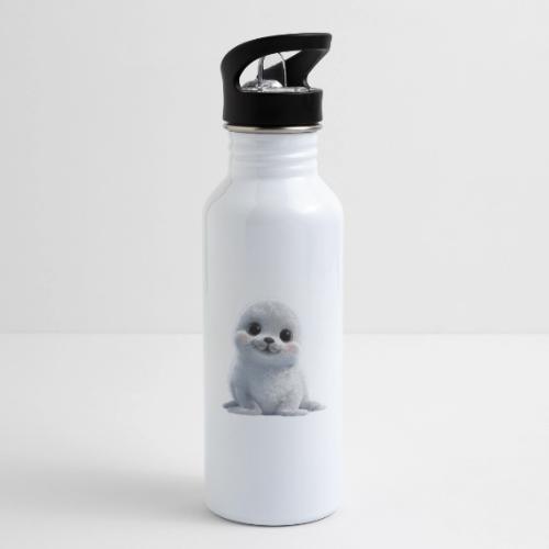 Cute White Cartoon Baby Sea Lion - 20 oz Water Bottle