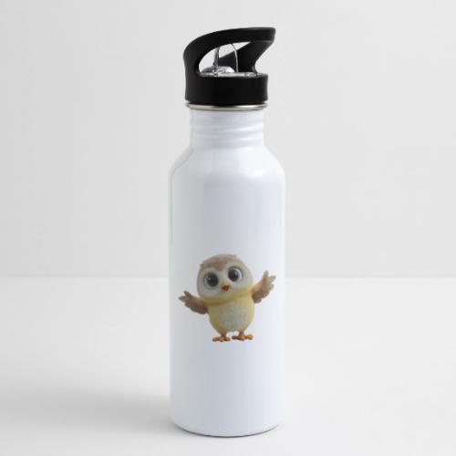 Cute Cartoon Baby Owl with Wings Open - 20 oz Water Bottle