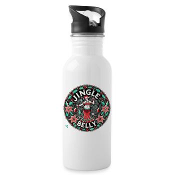 Jingle Belly Holiday Circle - 20 oz Water Bottle - white - Right