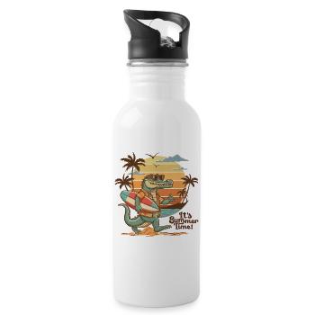 Summer Time Alligator - 20 oz Water Bottle - white - Right
