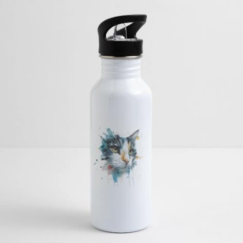 Watercolor cat face - 20 oz Water Bottle
