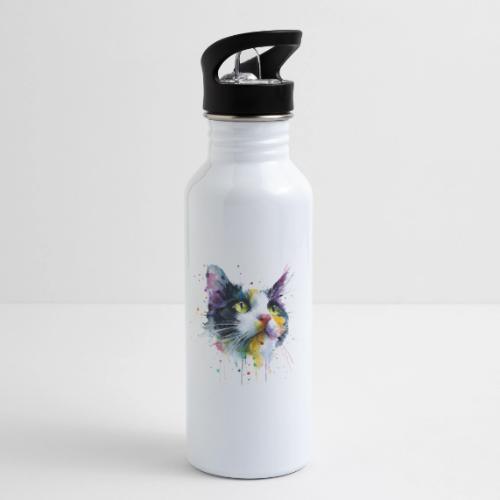 Cat: Painted Purr Expression - 20 oz Water Bottle