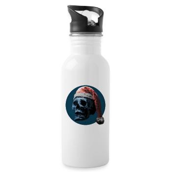 Santa Skull Noir - 20 oz Water Bottle - white - Right