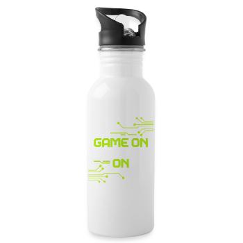 Game On Keeping On - Cyber Circuit Style - 20 oz Water Bottle - white - Right
