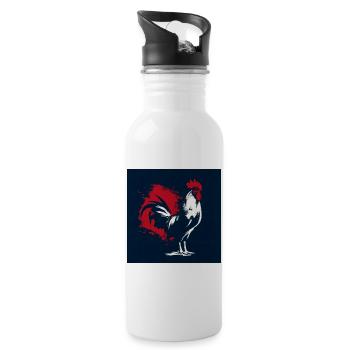 Crimson Rooster Splash - 20 oz Water Bottle - white - Right