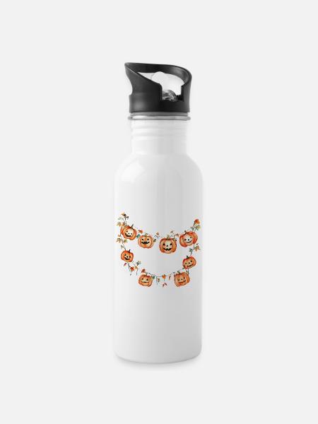 Halloween Pumpkin Garland - 20 oz Water Bottle - white