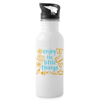 Enjoy The Little Things Gratitude Positivity Quote - 20 oz Water Bottle - white - Right