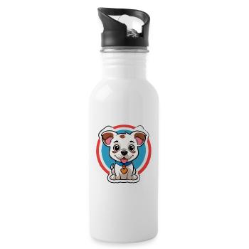 Cute Puppy Cartoon - 20 oz Water Bottle - white - Right